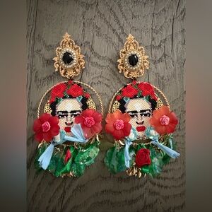 Katherine Cordero ‘Frida’ Handcrafted Floral Statement Earrings